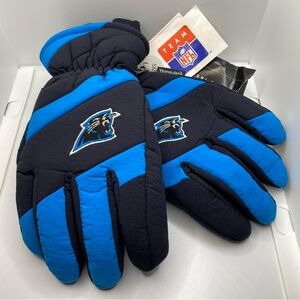 Vintage NWT NFL Carolina Panthers Thinsulate Scotchgard Lined Winter Gloves NOS